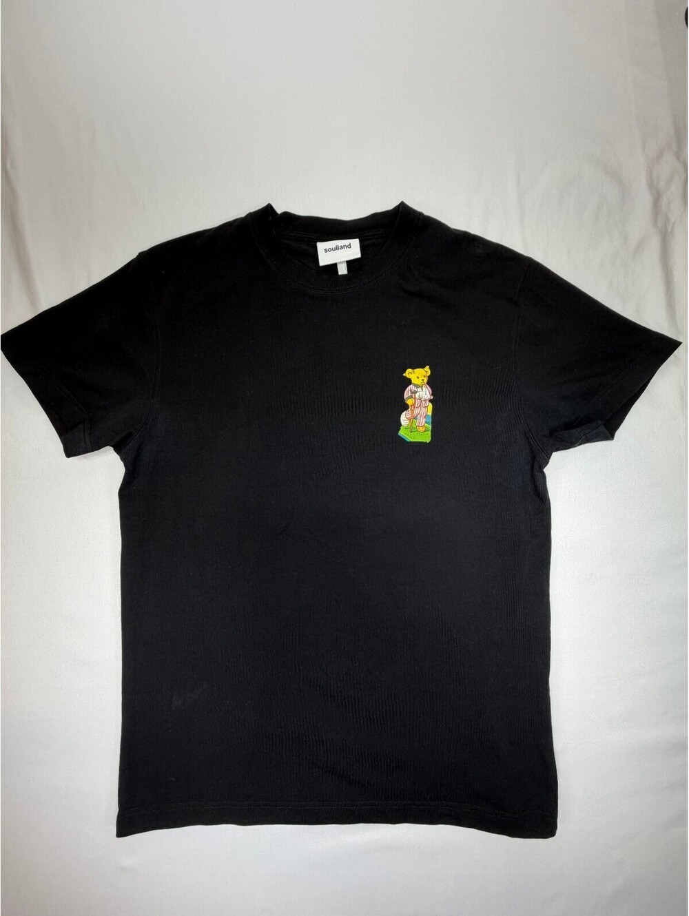 Soulland Men's T-Shirt Cotton Crew Neck Short Sleeve Size Medium Black
